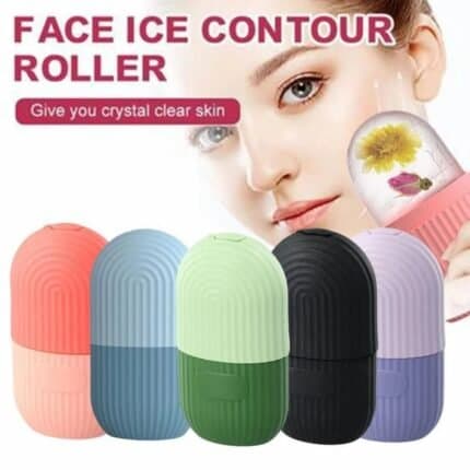 Face Ice Contour Roller | Reusable Silicone Ice Facial Massager for Glowing & Clear Skin